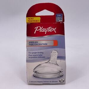 Playtex Angled Silicone Nipples 3+ Months Medium Flow Nurser Ventaire Wide NEW
